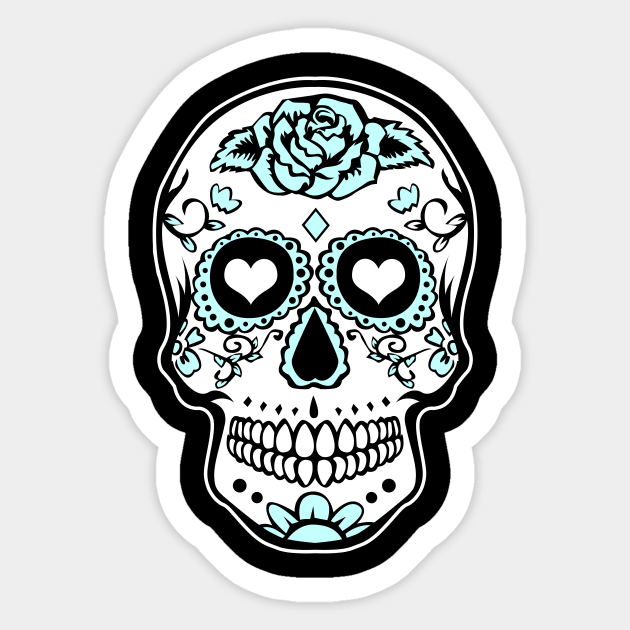 Sun Flower Sugar Skull Mexico Pina Colada T-Shirt Sticker by JDaneStore